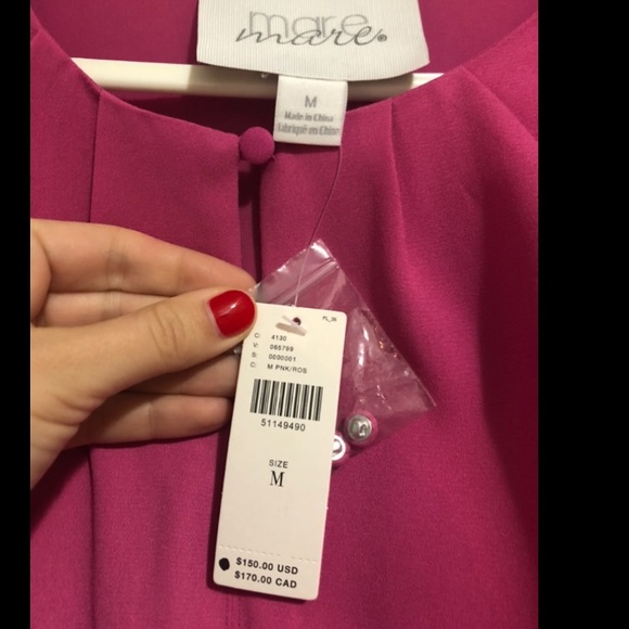 Bright pink drop waist Mare Mare dress - Picture 3 of 3